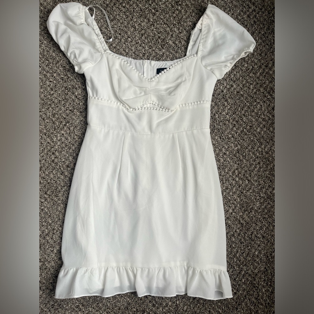 White Puff Sleeve Dress